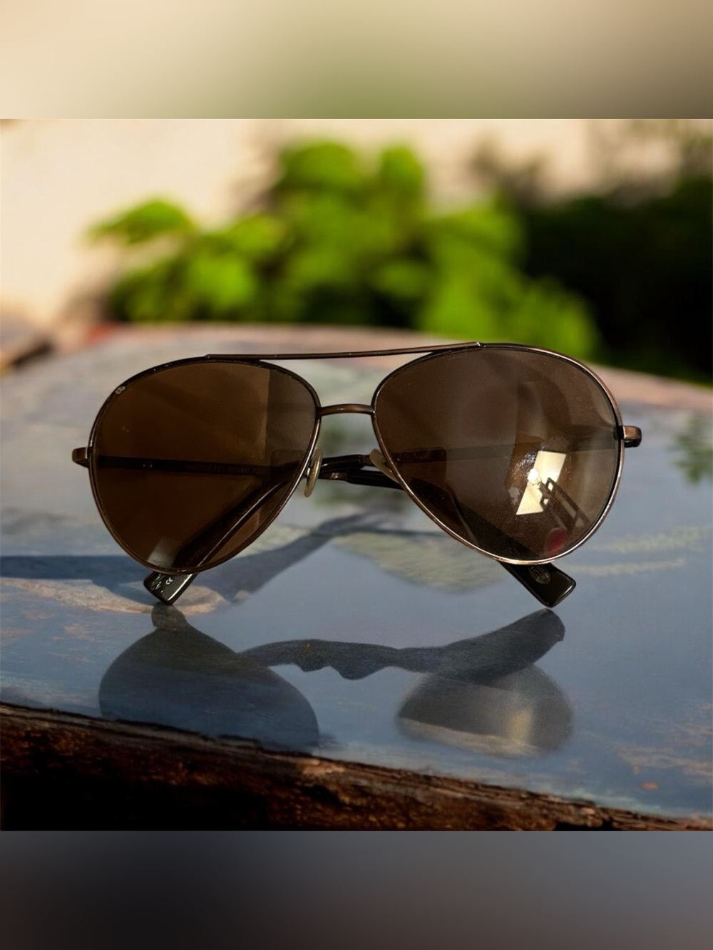 FOSSIL Brown Aviator Sunglasses